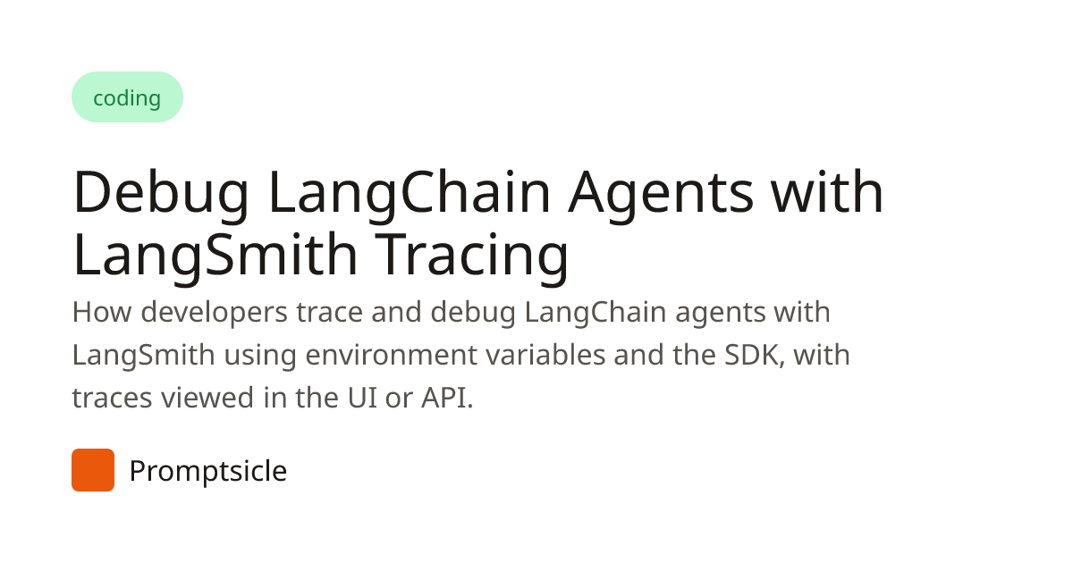 Debug LangChain Agents with LangSmith CLI - Promptsicle